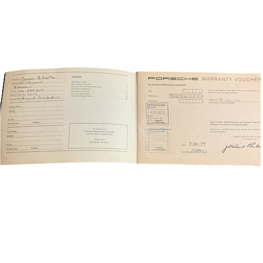 1979 Porsche 928 Warranty Maintenance Manual Blaupunkt Skematics Dealer Sticker - Picture 11 of 16